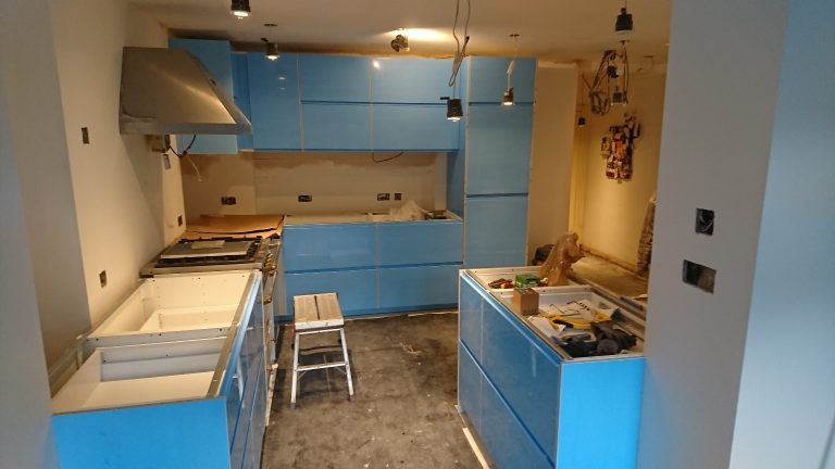 Kitchen lighting in progress